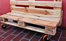 Divanetto / poltrona realizzato con recupero bancali e ruote arredamento design 