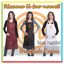 GREMBIULE CUCINA masterchef ricamato per uomo donna con nome personalizzato