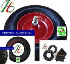 RUOTA CARRIOLA PNEUMATICA ,  3.50 - 8  MODELLO VESPA  CARRIOLE ASSE LUNGO 