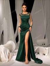 Abito damigella da sera da cerimonia vestito lungo elegante matrimonio verde