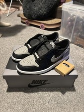 Nike Air Jordan 1 Retro Low OG nere medie grigie bianche ombre taglia 8,5 UK