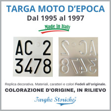 Targa Moto d'epoca Decorativa dal 1995 al 1997 Colorazione d'origine