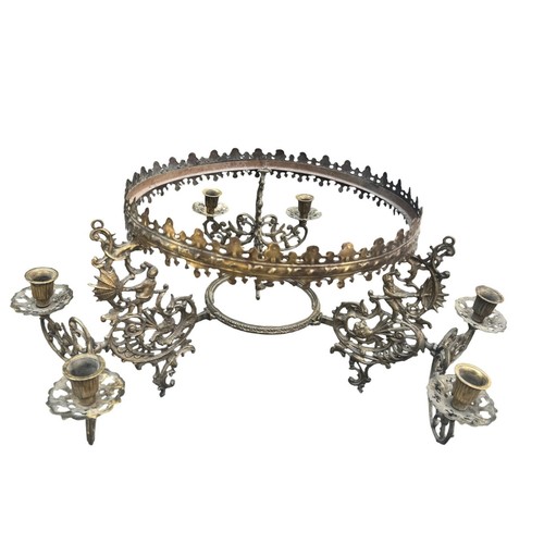 Lampadario vintage ottone