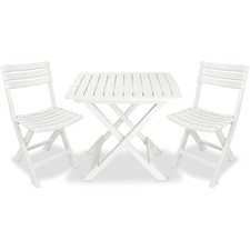 Set tavolo con 2 sedie bianco