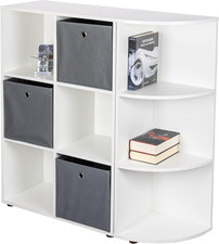 - Scaffale Ad Angolo - Con 3 Scomparti - Scaffale Indipendente - Soggiorno - Stu