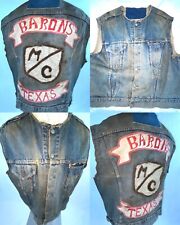 GILET JEANS VINTAGE ANNI 60 LEVIS BIG E DENIM BARONS TEXAS MOTO CLUB MOTOCICLISTA