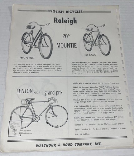 Scheda tecnica vintage raleigh - scheda,