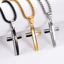 Collana acciaio inox croce - collana,