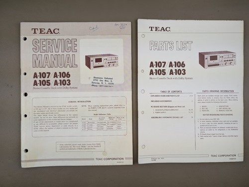 Teac manuale servizio - teac, di