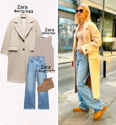 Zara woman bouclé coat ecru - zara,