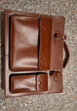 Borsa per ufficio in pelle marrone 42 cm x 31 cm x 12 cm