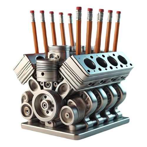 Portapenne con motore 8 - portapenne, v-8