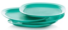 Tupperware Piatti da Pranzo Microonde Riscaldabili Set di 4 Piatti Verde Menta Pastello Trasparente