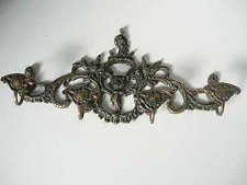 Attaccapanni appendiabito 4 posti in ottone appendino stile barocco da parete