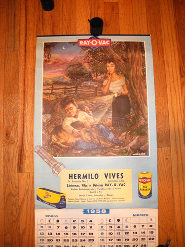 Calendario vintage 1958 - calendario,