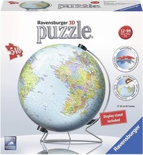 MAPPAMONDO con supporto PUZZLE 3D ravensburger 540 PEZZI con base ruotabile H 27