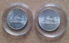 Monete n.2 in Argento L. 500 Repubblica Italiana in F.D.C.