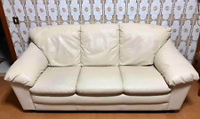Divano 3 posti, ecopelle, colore panna, in condizioni perfette