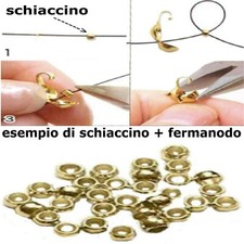 500 Schiaccini fermaperle 2 mm oro per collane bracciali minuteria bigiotteria