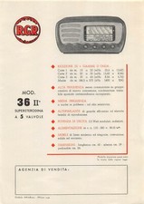 02710 "RGR - RADIO MOD. 36 II° SUPERETERODINA A 5 VALVOLE" VOLANTINO ORIG.