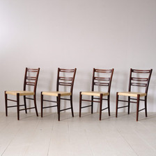 MidCentury Sedie scandinave in legno e pelle, originali scandinave retrò, 60s