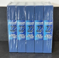 LOT DE 5 CASSETTES VIERGES BETACAM MAXELL B-D22 DIGITAL BETACAM NEUF