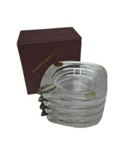 Elegante set di 4 posacenere vintage in cristallo RCR con inserto in argento...