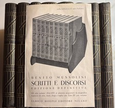 SCRITTI E DISCORSI DI BENITO MUSSOLINI ED. DEFINITIVA 8 volumi più 3 HOEPLI 1934