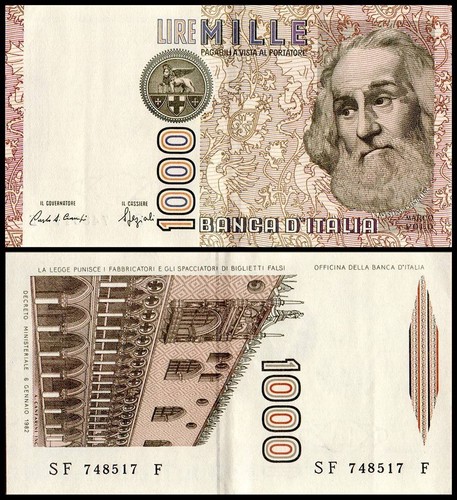 Italy 1000 lire 1982 - italy, p-109b