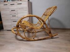 sedia dondolo in bambù vintage