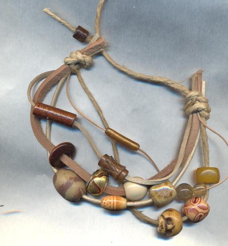 Bracciale cuoio legno