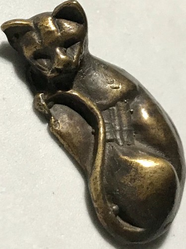 Raro ciondolo ottone gatto - ciondolo,
