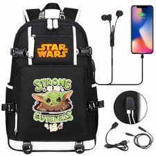 Zaino Star Wars Yoda USB uomo adolescente viaggio borsa a tracolla studenti scuola borse