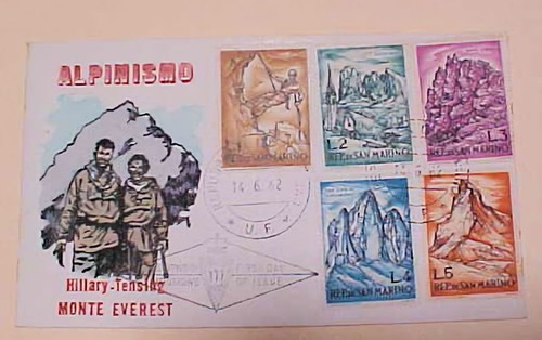 San marino fdc hillary tensing - san,