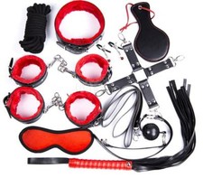 KIT EROTICO PAREJAS BDSM ESPOSAS ANTIFAZ LATIGO MORDAZA CUERDA PINZAS COLLAR