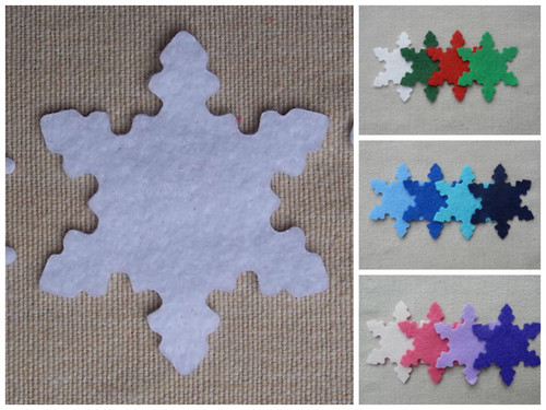 Feltro x12 fiocchi neve - feltro,