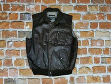 Chevignon Paris Casual Vintage A2 Pelle Aviatore Gilet Scuro Braun Tg. L Tip Top