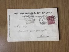 CARTOLINA PUBBLICITARIA ZINO FRANCESCO SAVONA VIAGGIATA 1899 BC