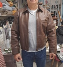 giacca moto uomo Vera Pelle Marrone Tg L