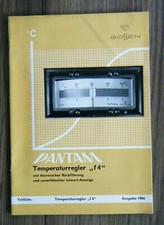 Brochure Pantam Gossen regolatore di temperatura F4 con ritorno termico 1964