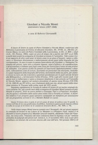 Giordani niccola monti - giordani,