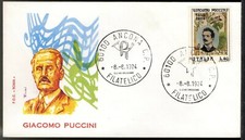 ITALIA 1974 - FDC ROMA - 50º anniv. morte di Giacomo Puccini - Busta modello 2