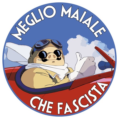 Adesivo porco rosso meglio - adesivo,