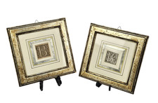 Coppia di Xilografie Capolettera Antiche  Lettere B e R Autentiche Opere del 600