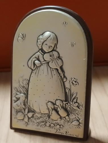 Icona bambina con - bambina, violino