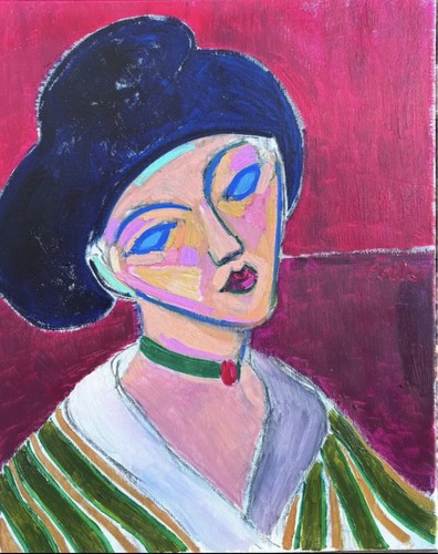 Ragazza dai capelli - , blu