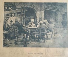 Antica incisione Raffaele Armenise Le antiche osterie di Bari ancient engraving