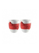 Set 2 tazzine caffè guzzini collezione love rosso 11490055