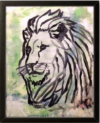 Bach lion sillouette 11x14 - bach,