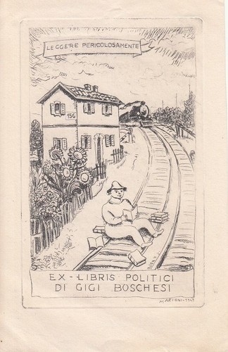 Exlibris bookplate radierung - bookplate,